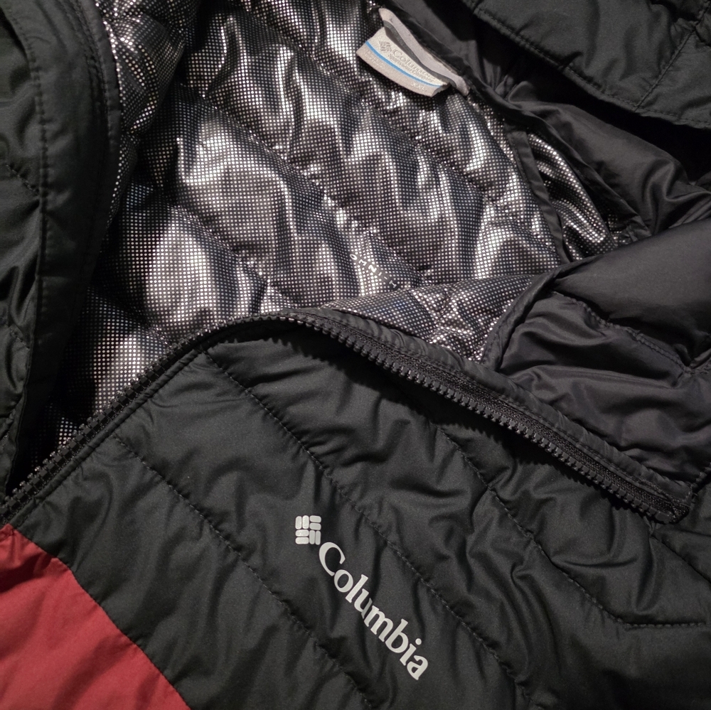 Columbia mens 2xl blk and Burgundy puffer jacket - Picture 2 of 4